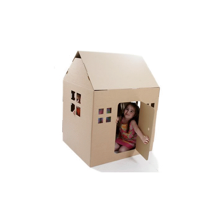 Mok Blaast op Dochter Paperpod - Kartonnen Speelhuis Bruin | KinderenKoning